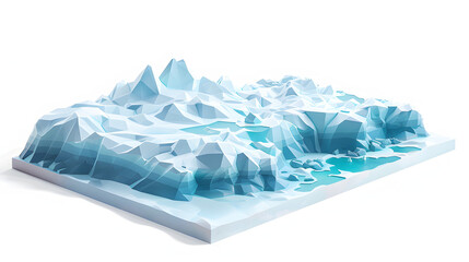 Obraz premium Glacier landscape isometric Cartoon 3D
