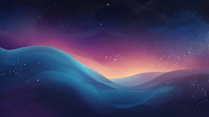 Fototapeta premium A Surreal Gradient Wallpaper With Vibrant Hues Blending From Deep Purple To Electric Blue, Adorned With Subtle Star-Like Sparkles