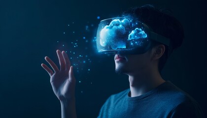 Advanced cloud computing technology exploration in virtual reality modern tech environment