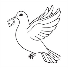 Dove silhouette line art illustration.