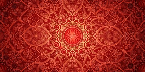 Abstract red pattern with intricate swirls and geometric shapes, red, abstract, pattern, design, texture, background, vibrant