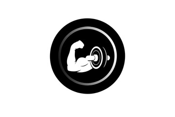 creative biceps curl icon and logo vector illustration