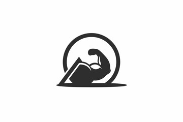 creative gym atlas stone icon and logo vector illustration