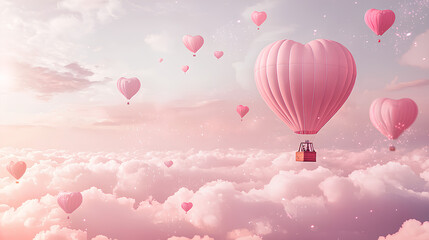 Obraz premium Heart Balloons in Pink.
