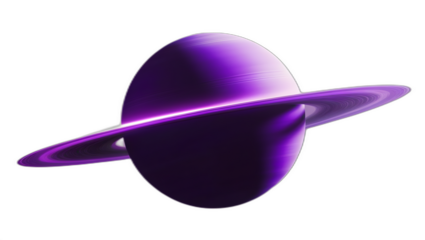 A stunning isolated purple ring planet