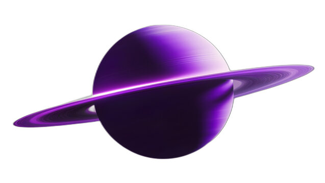 A stunning isolated purple ring planet