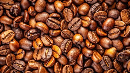 Obraz premium Close up of fresh coffee beans for background, coffee, beans, close up, fresh, background, texture, aromatic, caffeine
