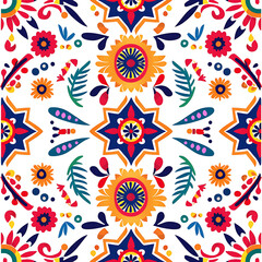 Fototapeta premium Vibrant Floral Patterns in Bright Colors