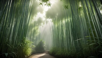 green bamboo forest