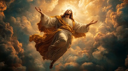 The Ascension of Jesus Christ into Heaven, A Majestic Depiction of Faith and Divinity