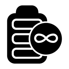Naklejka premium infinite battery Solid icon