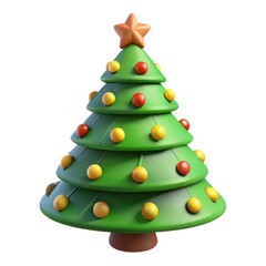 3D Christmas Tree on white background