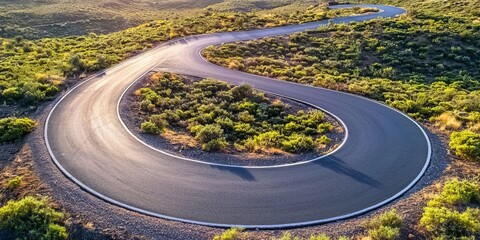 Winding Desert Road Aerial View Journey Travel Adventure
