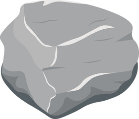Boulder Rock Stock Illustration Isolated on White Background.