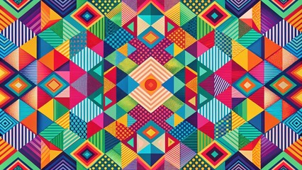 Fototapeta premium Colorful geometric pattern design with abstract shapes and vibrant colors , abstract, colorful, geometric, pattern, graphic