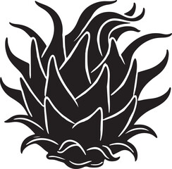 dragon fruit silhouette design vector art illustration.