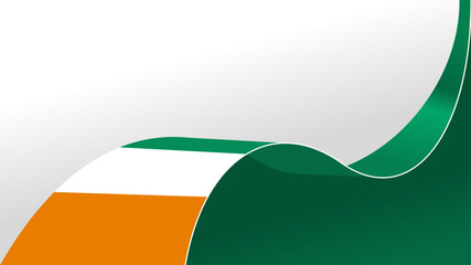 wavy Ivory Coast flag vector background with copy space for text. Ivory Coast national day