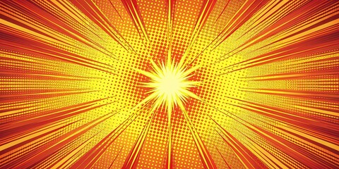 Obraz premium Comic book action layout background with halftone dots and dynamic speed effects, comic, book, action, layout, background, halftone