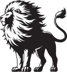 Lion with windblown hair design art
