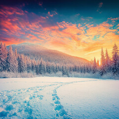 winter landscape in the forest
