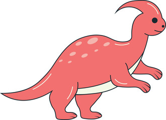 Dinosaurs Illustration in Flat Cartoon Design. Isolated Vector Character