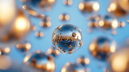 Beautiful Bubbles with Sparkling Lights in the Background