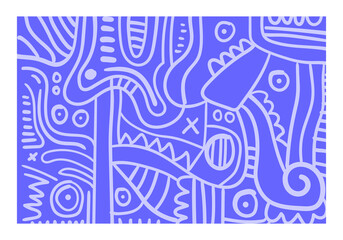 Abstract freehand shapes, modern patterns