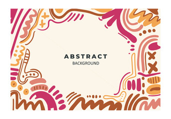 Doodle style art background. Abstract freehand shapes, modern patterns, for printing. Poster, card design