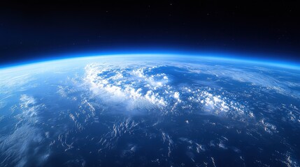 Fototapeta premium Earth from Space Blue Planet with Clouds