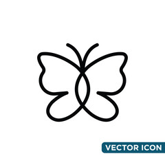 Minimalist Butterfly Icon Design Template 