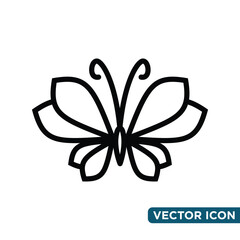 Minimalist Butterfly Icon Design Template 