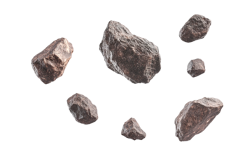 Floating Asteroids with Detailed Rock Textures
