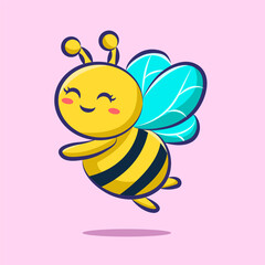 cute cartoon animals bee vector design for elements, clipart and sticker
