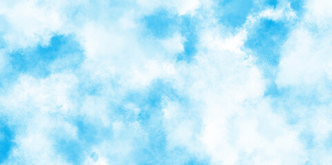 Abstract blue color clouds background, Vibrant clear blue sky with puffy and blurry natural clear clouds, The summer is colorful clearing day Good weather with natural clouds.
