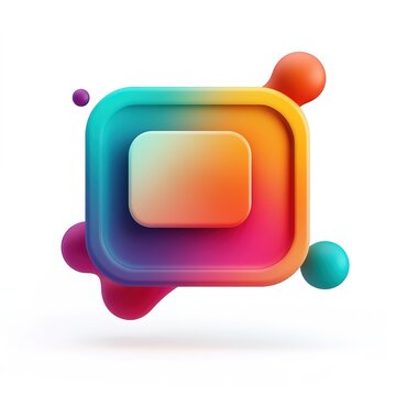 Colorful square with a rainbow of colors and a few circles