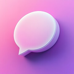 White and pink circle with a speech bubble inside