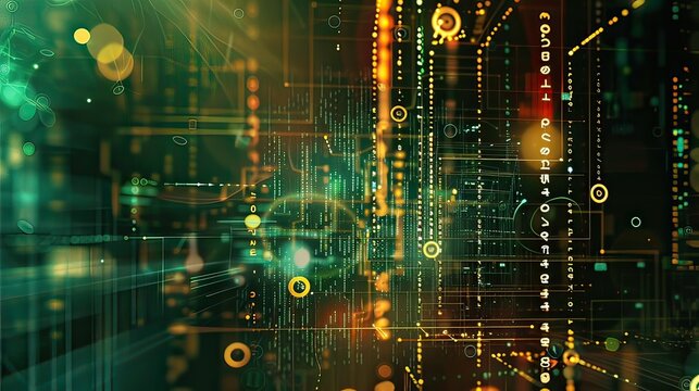 Abstract representation of finance with coins and data metrics. - Powered by Adobe