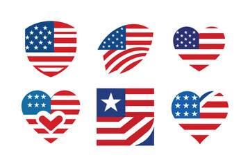 USA Flag Design Set - High-Quality Vector & Digital Illustrations for Microstock Platforms