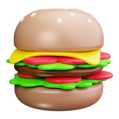 burger 3d Render Icons