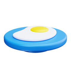 fried egg 3d Render Icons