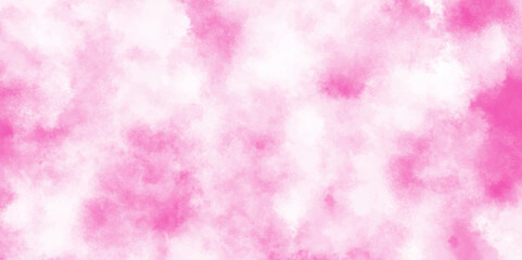 pink texture with clouds and grunge white stains, watercolor stain of pink paint with washes of watercolor, aquarelle paint paper textured canvas of pink soft color stains and splashes.