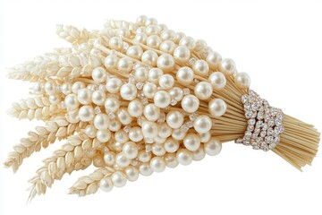 Elegant Pearl and Wheat Bouquet