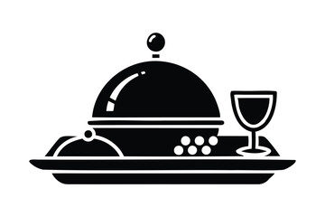 elegant tray silhouette art for kitchen and decorative designs
