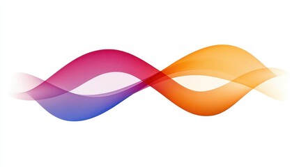 Colorful Abstract Waves on White Background for Design Projects