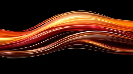 Abstract Flowing Waves in Vibrant Colors with Dark Background