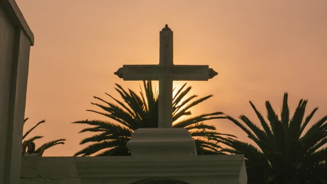 Cross at sunset