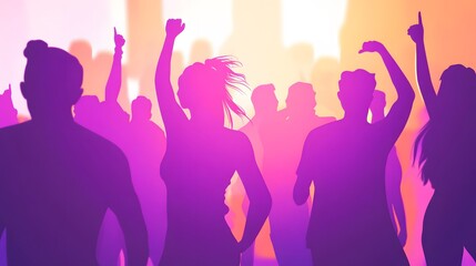 Silhouettes of People Dancing at a Vibrant Concert