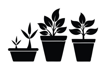 stylish planters silhouette art for gardening and home decor