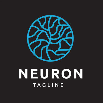 Neuron Nerve Cell Logo Design Inspiration Modern Shape Coral Seaweed Illustration with Dark Background