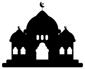 mosque black and white, mosque silhouette, masjid  architecture.